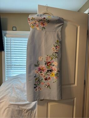 Sachin + Babi Light Blue Strapless Floral Dress